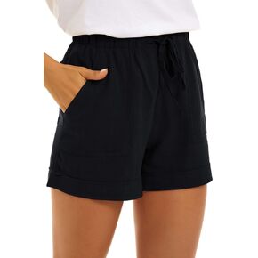CNFUFEN Summer Lounge Shorts for Women Fashion Linen Wide Leg Flowy Comfy Pants in Kuwait
