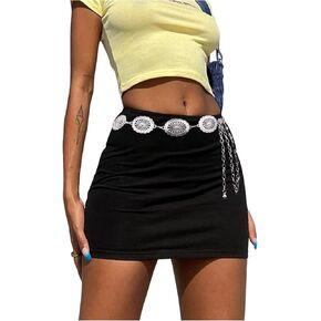 سلسلة حزام سلسلة غربية، سلسلة معدنية عتيقة مجوفة للخصر لفساتين الجينز ومجوهرات الجسم للنساء (الحزام الغربي-01) in Kuwait