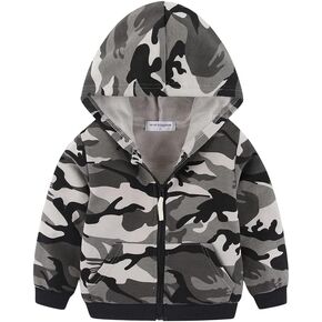 Mud Kingdom Boy Zip Up Hoodie Sweatshirt with Hood Rainbow Patchwork