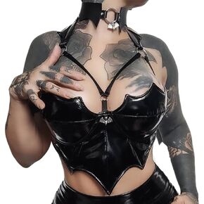Goth Crop Top for Women Teens Girls Juniors Ladies Camisole Steampunk Shirt