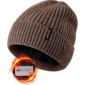 Beanie Hats for Men 30% Merino Wool Knit Hat, Winter Hats for Women Thick Warm Lined, Beanie for Women Cold Weather Skull Cap
