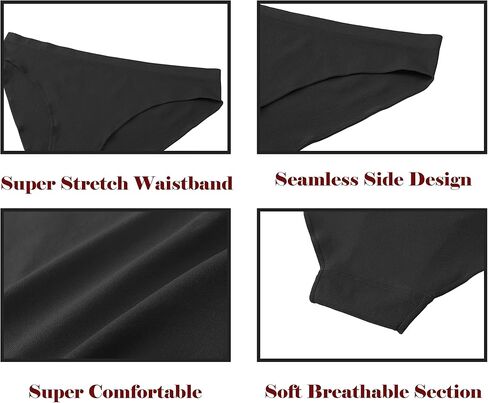 Bikini Underwear for Women Cheeky Panties Soft No Show Seamless Hipster 5 Pack in Kuwait