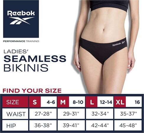 Reebok Women's Underwear - Seamless Microfiber Bikini Panties (3 Pack) in Kuwait