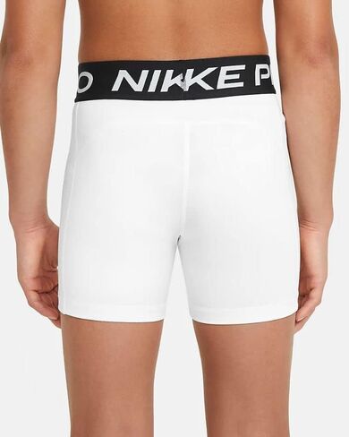 نايك شورت برو بوي قصير للبنات الصغار (الاطفال الصغار/الكبار) - مقاس M، ابيض/اسود/بلاتينيوم نقي in Kuwait