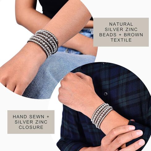 الزنك الفضي + البني - سوار معصم داكوتا بوهو الروحي in Kuwait