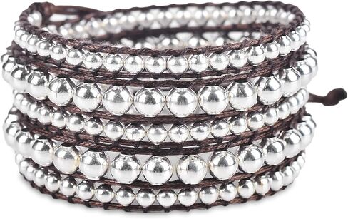الزنك الفضي + البني - سوار معصم داكوتا بوهو الروحي in Kuwait
