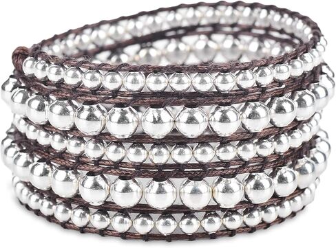 الزنك الفضي + البني - سوار معصم داكوتا بوهو الروحي in Kuwait