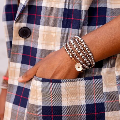 الزنك الفضي + البني - سوار معصم داكوتا بوهو الروحي in Kuwait