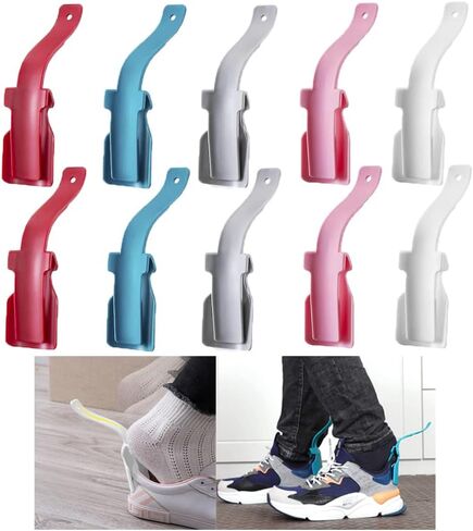 10 قطع من قرون مساعدة الاحذية لكبار السن من الرجال والنساء - مساعد احذية لارتداء حذائك - جهاز مساعدة الاحذية بخطوة واحدة لكبار السن - مساعد عصا الاحذية - بوق حذاء واقف in Kuwait