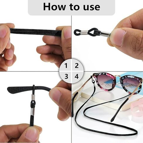 KongJies Eyeglass Straps, Adjustable Eyeglass String Glasses Holder Strap, Sunglass Eyewear Retainers for Men and Women's in Saudi Arabia