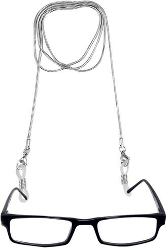 Toyvian Fashion Eyeglass Strap Chains Cord Stainless Steel Snake Chain Style Eyeglass Sunglasses Chain Cord Neck Strap Holder for Outdoor Activities Reading Glasses (Silver) in Saudi Arabia