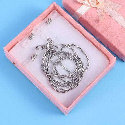 Toyvian Fashion Eyeglass Strap Chains Cord Stainless Steel Snake Chain Style Eyeglass Sunglasses Chain Cord Neck Strap Holder for Outdoor Activities Reading Glasses (Silver) in Saudi Arabia
