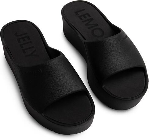 Lemon Jelly Women's Platform Sandals - Cute Water-Friendly Comfort Wedges for the Beach or Casual Wear - Super Lightweight Slip-On Flip Flops for Ladies - Versatile, Chunky Summer Slides in Saudi Arabia