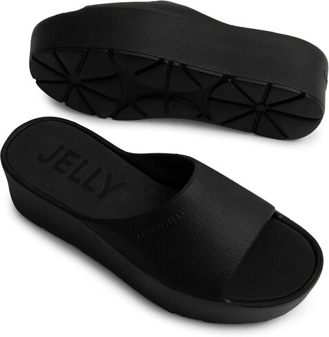 Lemon Jelly Women's Platform Sandals - Cute Water-Friendly Comfort Wedges for the Beach or Casual Wear - Super Lightweight Slip-On Flip Flops for Ladies - Versatile, Chunky Summer Slides in Saudi Arabia