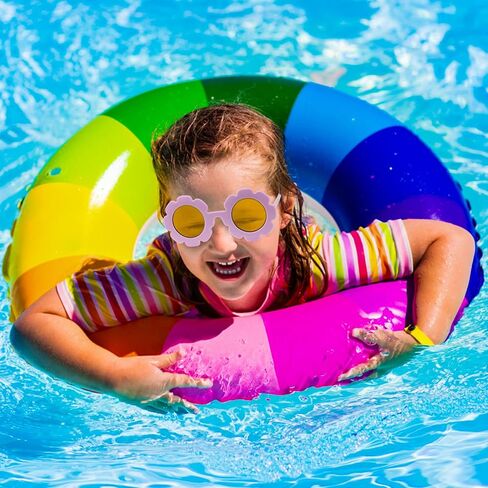 نظارات شمسية من يوتاكو مكونة من 6 قطع للأطفال الصغار على شكل زهرة دائرية، نظارات شمسية لطيفة للفتيات الصغيرات للأطفال على شكل زهرة لإكسسوارات الحفلات والنظارات الشاطئية الخارجية in Kuwait