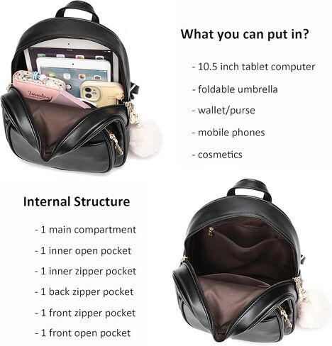 حقيبة ظهر صغيرة من BESYIGA للنساء، حقيبة ظهر جلدية صغيرة، حقيبة نهارية لطيفة للسفر in Kuwait