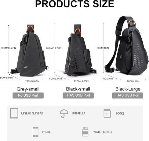SUNMOP Anti-Theft Crossbody Sling Bag for Men Women,Small Backpack One Shoulder Bag,Chest Bag Sling Backpack Water Resistant in Saudi Arabia