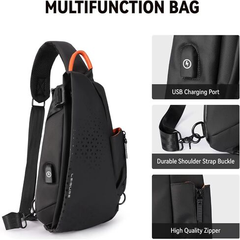 SUNMOP Anti-Theft Crossbody Sling Bag for Men Women,Small Backpack One Shoulder Bag,Chest Bag Sling Backpack Water Resistant in Saudi Arabia