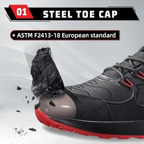 Furuian Steel Toe Shoes for Men Women Air Cushion Indestructible Steel Toe Sneakers Comfortable Safety Shoes Mens Work Shoes in Kuwait