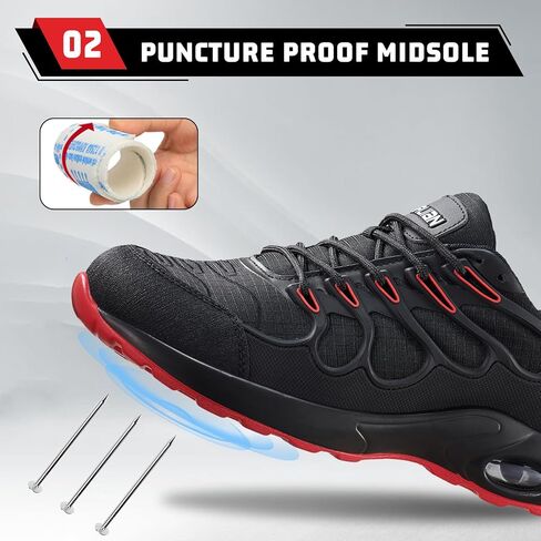 Furuian Steel Toe Shoes for Men Women Air Cushion Indestructible Steel Toe Sneakers Comfortable Safety Shoes Mens Work Shoes in Kuwait