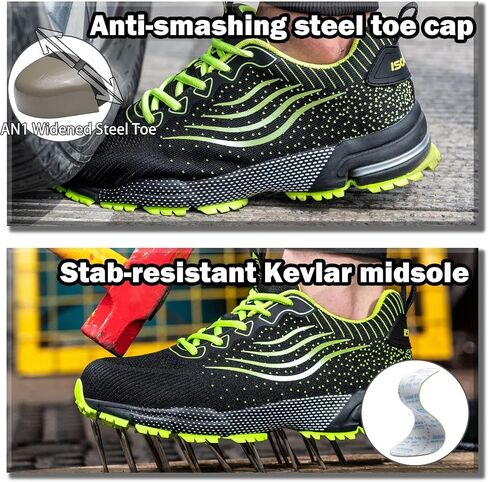 Steel Toe Shoes for Men Women Lightweight Safety Shoes Comfortable Cushion Steel Toe Sneakers Indestructible Work Shoes in Saudi Arabia