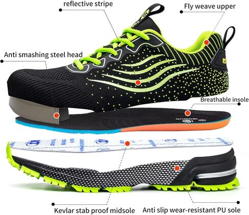 Steel Toe Shoes for Men Women Lightweight Safety Shoes Comfortable Cushion Steel Toe Sneakers Indestructible Work Shoes in Saudi Arabia