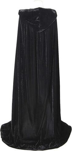 عباءة بغطاء للرأس مخملية للبالغين من الجنسين من Nenrte أزياء الهالوين للعب الأدوار (أسود) in Kuwait