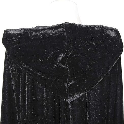 عباءة بغطاء للرأس مخملية للبالغين من الجنسين من Nenrte أزياء الهالوين للعب الأدوار (أسود) in Kuwait