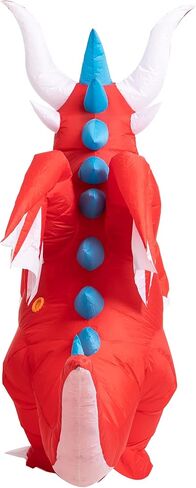أزياء Spooktacular Creations قابلة للنفخ للبالغين، أزياء هيكل عظمي تنين تنفجر بالهواء، زي ديناصور لكامل الجسم مع جناح قرن ثلاثي الأبعاد لحفلات الهالوين in Kuwait