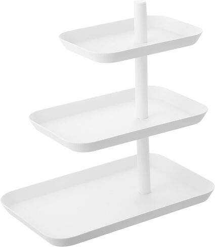 YAMAZAKI home 4724 3-Tier Accessory Tray-Jewelry Holder & Storage Organizer, One Size, White in Kuwait