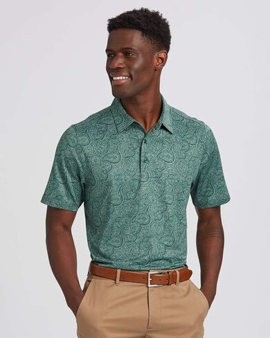 Cutter & Buck Men's Forge Paisley Heather Print Polo in Saudi Arabia