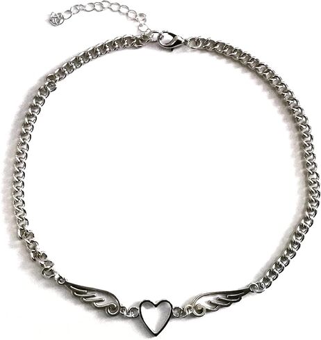 MGGFBLEY 2000s-Style Fashion Jewelry Individuality and Independence Style Jewelry Butterfly Sull Igirl Heart Feather Chains Necklace in Kuwait