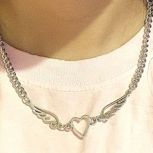 MGGFBLEY 2000s-Style Fashion Jewelry Individuality and Independence Style Jewelry Butterfly Sull Igirl Heart Feather Chains Necklace in Kuwait