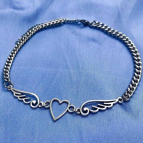 MGGFBLEY 2000s-Style Fashion Jewelry Individuality and Independence Style Jewelry Butterfly Sull Igirl Heart Feather Chains Necklace in Kuwait