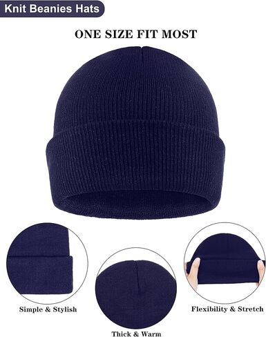 URATOT 12 Pack Gloves and Beanies Magic Gloves and Knit Beanies Hats Winter Warm Gloves Hat for Men Women in Kuwait