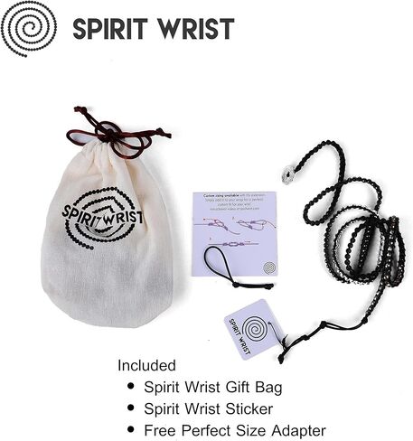 سوار معصم رايلي بوهو ملفوف من حجر العقيق الاسود والفضي + حجر الدم الاسود من سبيريت in Kuwait