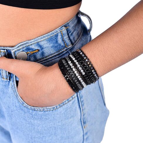 سوار معصم رايلي بوهو ملفوف من حجر العقيق الاسود والفضي + حجر الدم الاسود من سبيريت in Kuwait