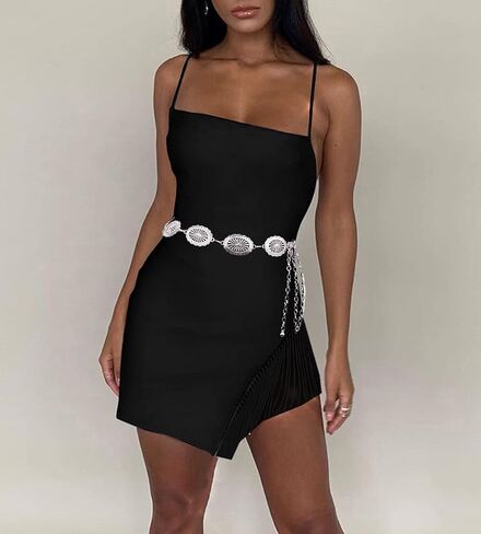 سلسلة حزام سلسلة غربية، سلسلة معدنية عتيقة مجوفة للخصر لفساتين الجينز ومجوهرات الجسم للنساء (الحزام الغربي-01) in Kuwait