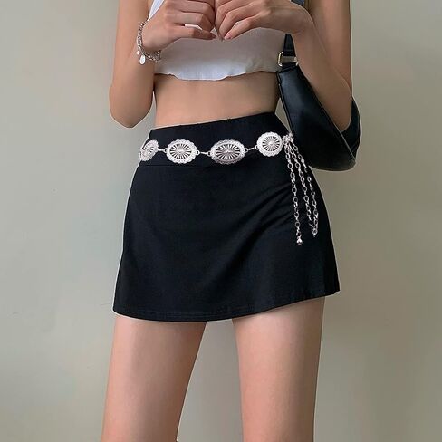 سلسلة حزام سلسلة غربية، سلسلة معدنية عتيقة مجوفة للخصر لفساتين الجينز ومجوهرات الجسم للنساء (الحزام الغربي-01) in Kuwait