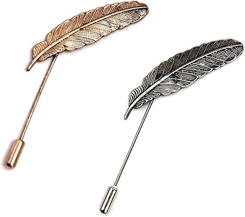 AngelShop الرجال دبوس بروش معدني خمر التلبيب عصا دبوس دعوى التعادل بروش شارة 2 قطعة in Kuwait