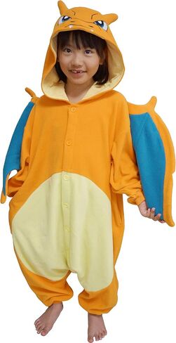 SAZAC Kigurumi - Pokemon - Charizard - بدلة أطفال زي هالوين - مقاس الأطفال (5-9 سنوات), برتقالي, Kids Size (5-9 Year Old) in Saudi Arabia