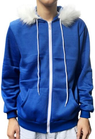 Men Women Sans Cosplay Blue Jacket Plush Hooded Coat Sans Costume Hoodie Jacket Coat Cos Jacket Sweatshirts in Saudi Arabia