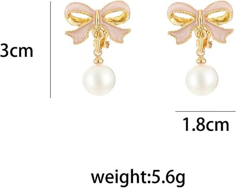 فو تقليد اللؤلؤ الوردي Bowknot استرخى قطرة القرط عشيق in Kuwait