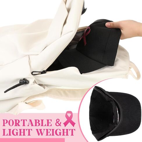 Handepo 20 Pcs Breast Cancer Awareness Baseball Cap with Ribbon Print Adjustable Hat with Hook and Loop for Women Men in Saudi Arabia