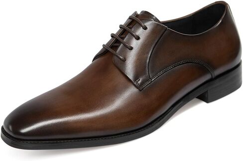 GIFENNSE Men's Handmade Leather Modern Classic Lace up Leather Lined Perforated Dress Oxfords Shoes in Kuwait