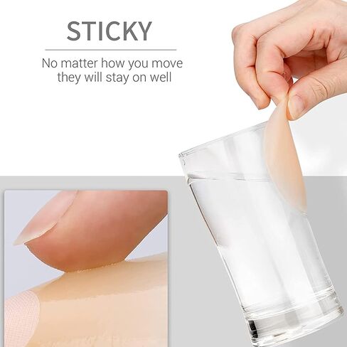 BOTIYARS Nipple Covers 3 Pairs Sticky Adhesive Nipple Pasties Reusable Washable Soft Ultra-Thin Nipple Stickers Applicable A-D with Storage Bag in Kuwait
