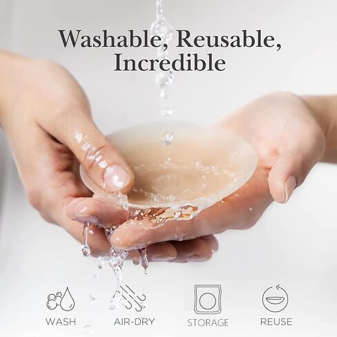 BOTIYARS Nipple Covers 3 Pairs Sticky Adhesive Nipple Pasties Reusable Washable Soft Ultra-Thin Nipple Stickers Applicable A-D with Storage Bag in Kuwait