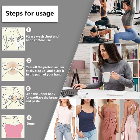 BOTIYARS Nipple Covers 3 Pairs Sticky Adhesive Nipple Pasties Reusable Washable Soft Ultra-Thin Nipple Stickers Applicable A-D with Storage Bag in Kuwait