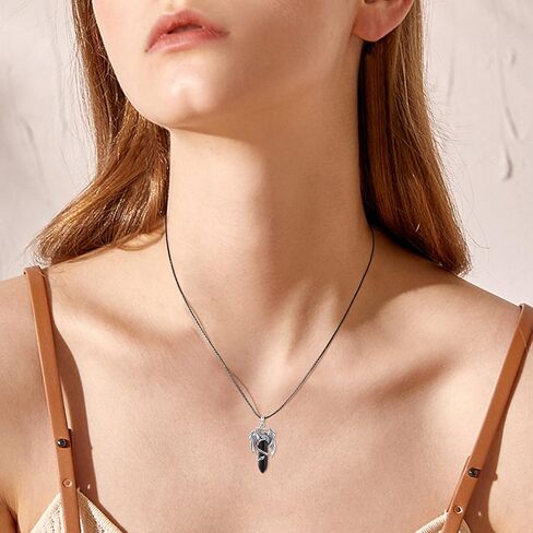 AOSAIB التنين قلادة S925 الفضة الاسترليني التنين الكريستال قلادة قلادة للرجال النساء التنين مجوهرات هدايا التنين قلادة بارد قلادة عيد ميلاد هدايا عيد الحب in Kuwait