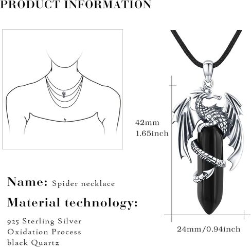 AOSAIB التنين قلادة S925 الفضة الاسترليني التنين الكريستال قلادة قلادة للرجال النساء التنين مجوهرات هدايا التنين قلادة بارد قلادة عيد ميلاد هدايا عيد الحب in Kuwait